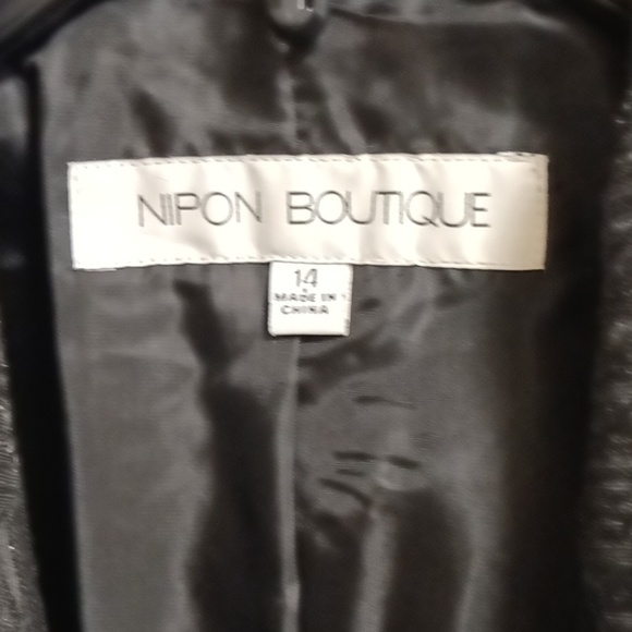 FINAL PRICE NWOT NIPON BOUTIQUE black, 2-pc pantsuit w flap pockets 14 - Picture 2 of 16